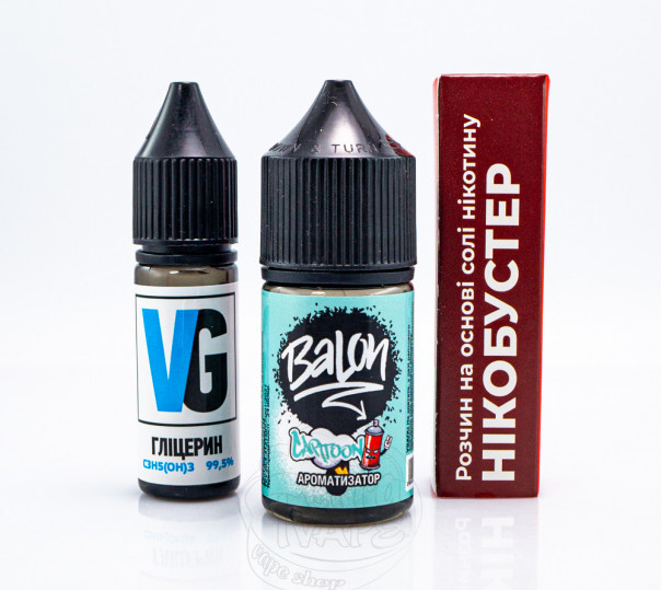 Рідина Balon Salt Cartoon 30ml 25mg зі смаком груші, банана та маракуї (набір компонентів)