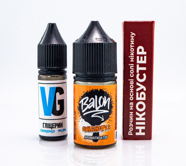 Рідина Balon Salt Character 30ml 65mg зі смаком тютюну з малиною (набір компонентів)