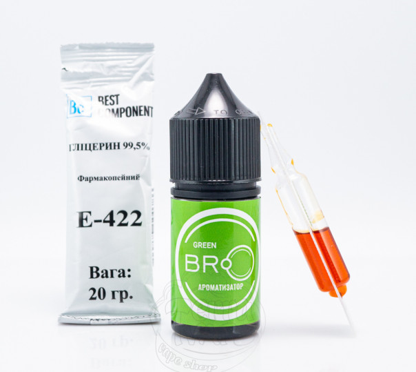 Жидкость BRO Salt Green 30ml 50mg со вкусом яблока (набор компонентов)