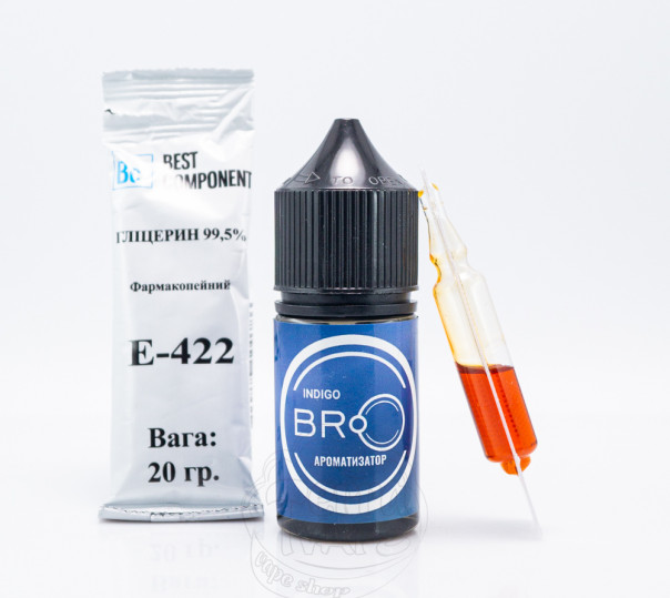 Жидкость BRO Salt Indigo 30ml 0mg без никотина со вкусом ягод (набор компонентов)