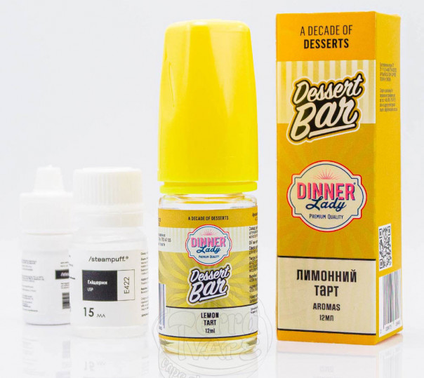 Рідина Dinner Lady Dessert Bar Salt Lemon Tart 30ml 50mg зі смаком лимонного тістечка (набір компонентів)