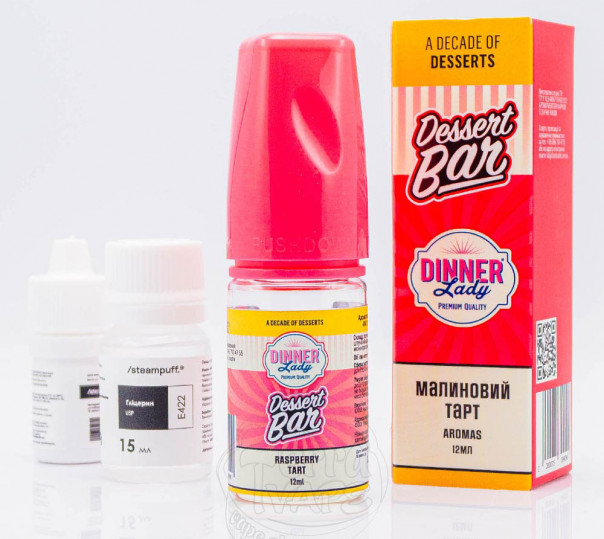 Рідина Dinner Lady Dessert Bar Salt Raspberry Tart 30ml 50mg зі смаком малинового тарта з джемом (набір компонентів)