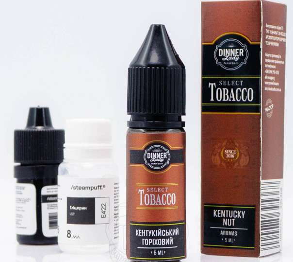 Рідина Dinner Lady Select Tobacco Salt Kentucky Nut 15ml 50mg зі смаком тютюну з горіхом (набір компонентів)