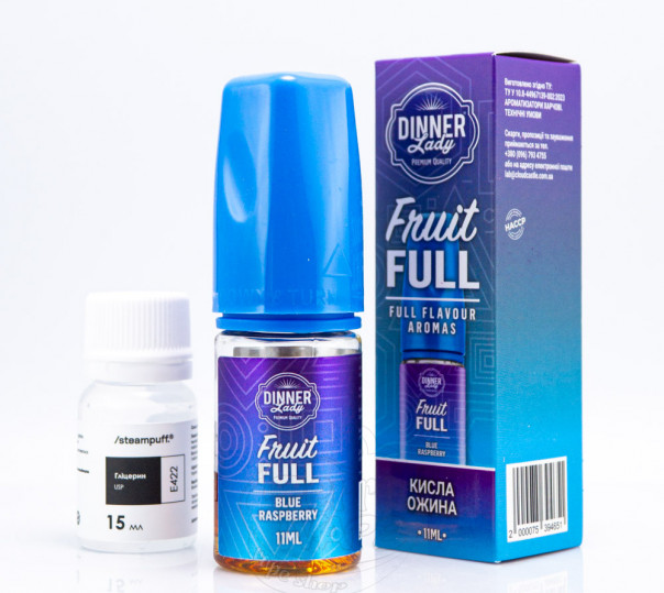Жидкость Dinner Lady Fruit FULL Salt Blue Raspberry 30ml 50mg со вкусом кислой ежевики (набор компонентов)