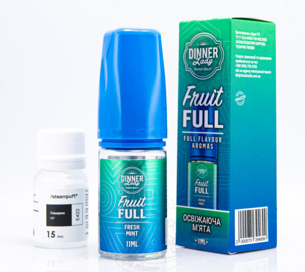 Жидкость Dinner Lady Fruit FULL Salt Fresh Mint 30ml 50mg со вкусом мяты со льдом (набор компонентов)