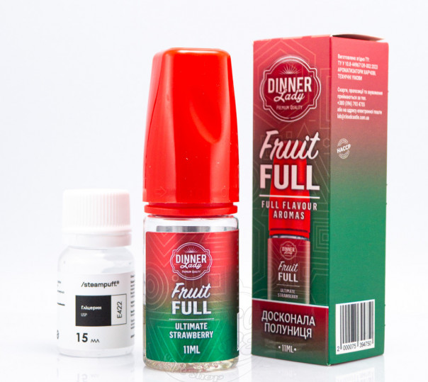 Жидкость Dinner Lady Fruit FULL Salt Ultimate Strawberry 30ml 50mg со вкусом клубники (набор компонентов)