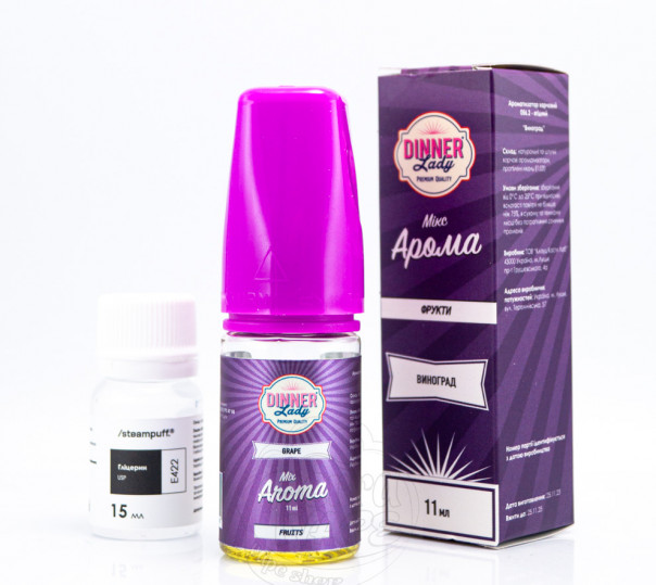 Рідина Dinner Lady Salt Grape 30ml 50mg зі смаком винограду (набір компонентів)