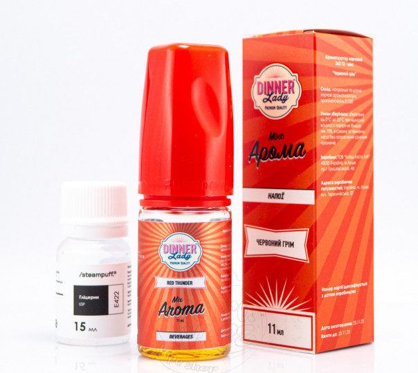 Рідина Dinner Lady Salt Red Thunder 30ml 50mg зі смаком енергетика (набір компонентів)
