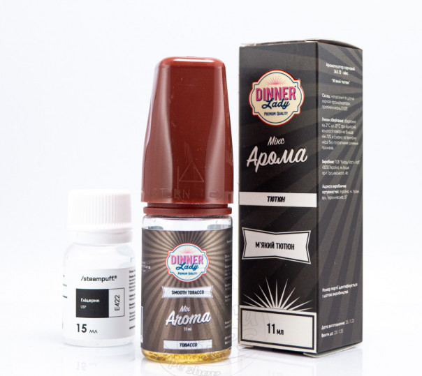 Рідина Dinner Lady Salt Smooth Tobacco 30ml 50mg зі смаком м'якого тютюну (набір компонентів)