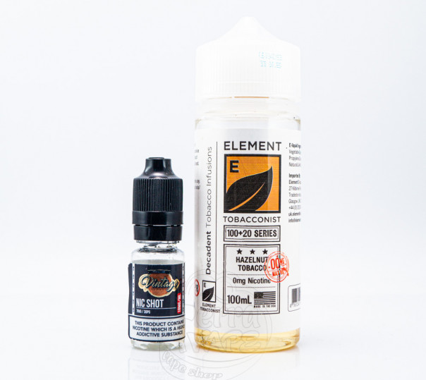 Жидкость Element Vape Organic Shortfill Tobacco Hazelnut 100ml 0mg без никотина