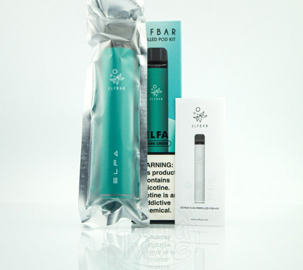 Elf Bar ELFA Dark Green Starter Kit 5% Багаторазова POD-система 1200 затяжок Elf Bar ELFA Dark Green Starter Kit 5% Багаторазова POD-система 1200 затяжок