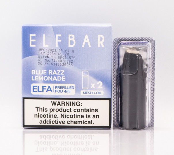 Картридж для Elf Bar ELFA - Blue Razz Lemonade (Блакитна малина лимонад) 1200 затяжок 1шт
