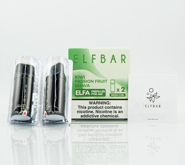 Картридж для Elf Bar ELFA - Kiwi Passion Fruit Guava (Ківі, маракуйя, гуава) 1200 затяжок 1шт