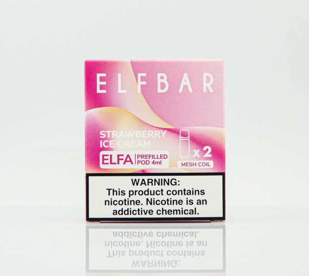 Картридж для Elf Bar ELFA - Strawberry Ice Cream (Полуничне морозиво) 1200 затяжок 1шт