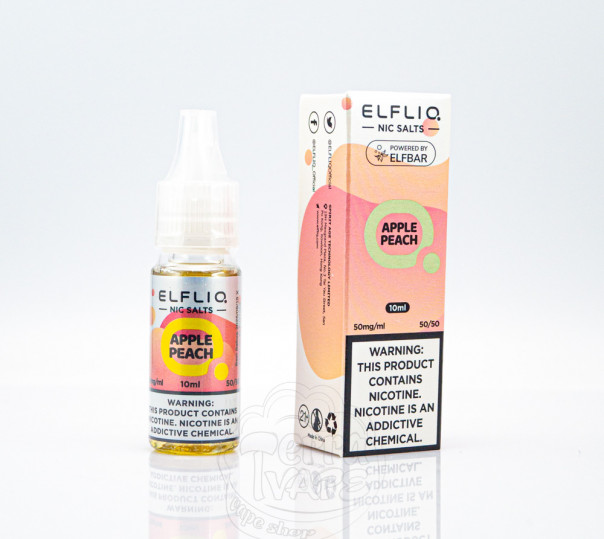 Elf Bar ElfLiq Salt Apple Peach 10ml 50mg від ELF BAR (оригінал) зі смаком яблука з персиком