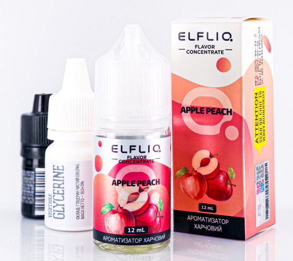 Жидкость ELFLIQ Salt Apple Peach 30ml 50mg от ELF BAR (оригинал, набор компонентов) со вкусом яблока и персика