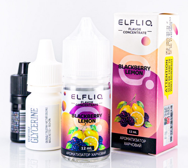 Рідина Elf Bar ElfLiq Salt Blackberry Lemon 30ml 50mg від ELF BAR (оригінал, набір компонентів) зі смаком ожини і лимона