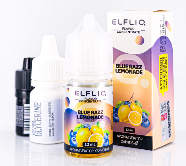 Рідина ELFLIQ Salt Blue Razz Lemonade 30ml 50mg від ELF BAR (оригінал, набір компонентів) зі смаком лимонаду з блакитною малиною