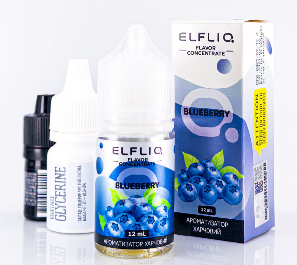 Рідина ELFLIQ Salt Blueberry 30ml 50mg від ELF BAR (оригінал, набір компонентів) зі смаком чорниці