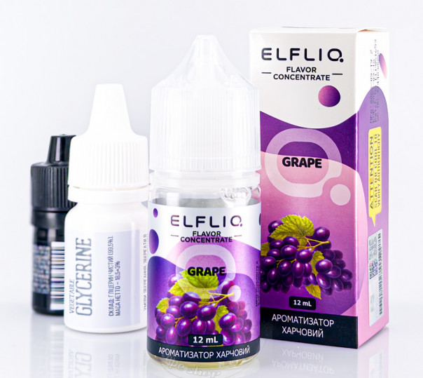 Рідина Elf Bar ElfLiq Salt Grape 30ml 50mg від ELF BAR (оригінал, набір компонентів) зі смаком винограду