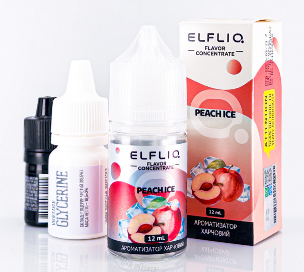Рідина Elf Bar ElfLiq Salt Peach Ice 30ml 50mg від ELF BAR (оригінал, набір компонентів) зі смаком персика