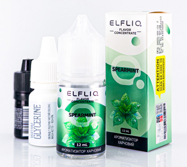 Рідина ELFLIQ Salt Spearmint 30ml 50mg від ELF BAR (оригінал, набір компонентів) зі смаком м'ятної жуйки