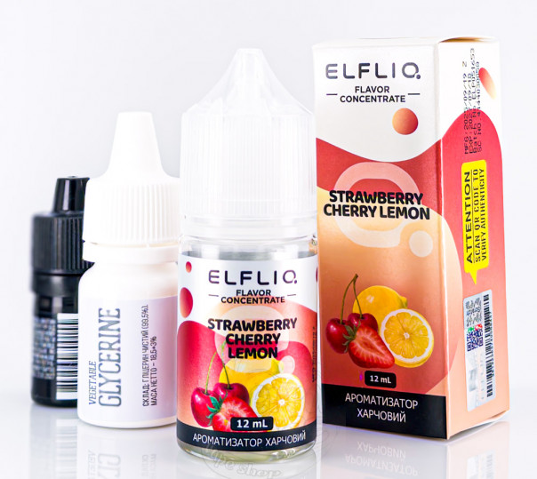 Жидкость Elf Bar ElfLiq Salt Strawberry Cherry Lemon 30ml 50mg от ELF BAR (оригинал, набор компонентов) со вкусом клубники, вишни и лимона