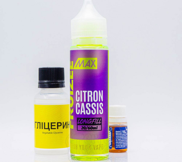 Жидкость Fruizee Max Salt Citron, Cassis 60ml 50mg со вкусом лимона с черной смородиной (набор компонентов)