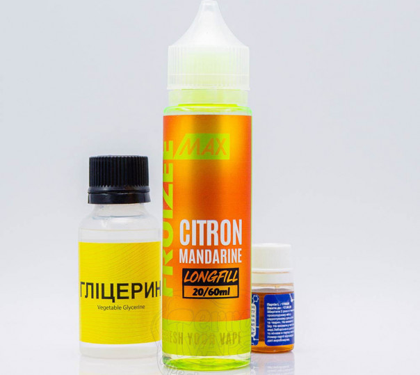 Рідина Fruizee Max Salt Citrone, Mandarine 60ml 50mg зі смаком лимону та мандарину (набір компонентів)