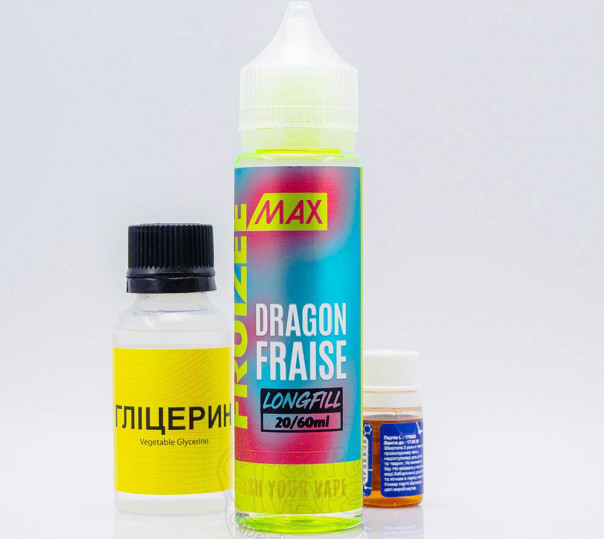 Рідина Fruizee Max Salt Dragon, Fraise 60ml 50mg зі смаком пітахаї та малини (набір компонентів)