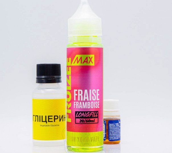 Рідина Fruizee Max Salt Fraise, Framboise 60ml 50mg зі смаком полуниці та малини (набір компонентів)