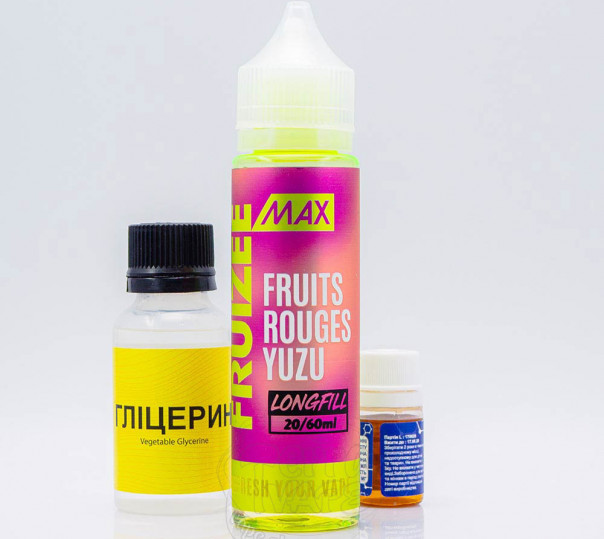 Рідина Fruizee Max Salt Fruits Rouges, Yuzu 60ml 50mg зі смаком червоних ягід та юзу (набір компонентів)