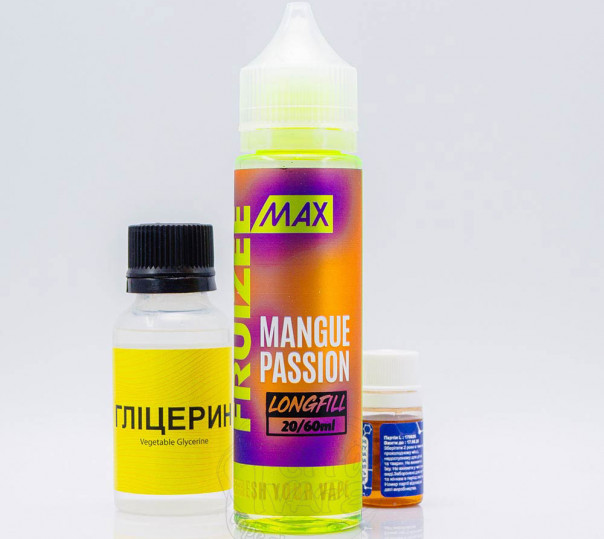 Жидкость Fruizee Max Salt Mangue, Passion 60ml 50mg со вкусом манго и маракуйи (набор компонентов)