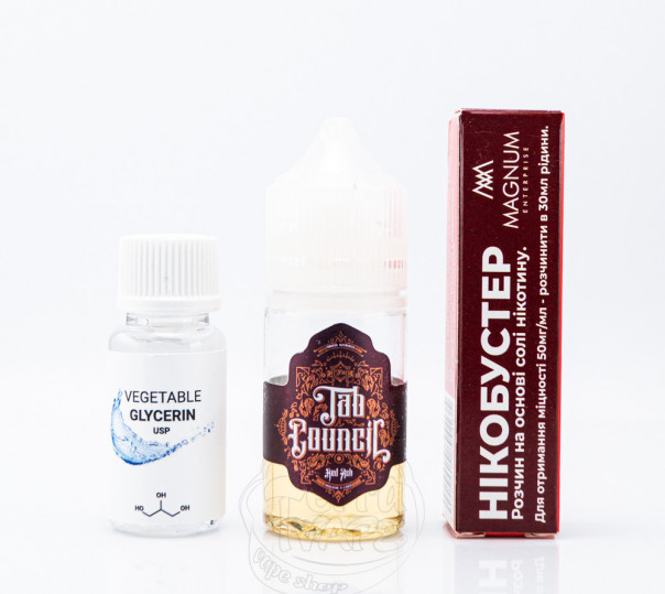 Рідина Tab Council Salt Red Ash 30ml 25mg зі смаком тютюну з вишнею (набір компонентів)
