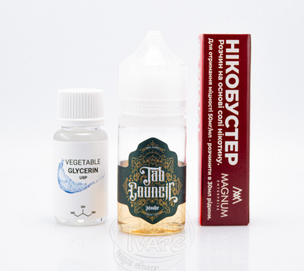 Рідина Tab Council Salt Mandler 30ml 0mg зі смаком тютюну з мигдалем (набір компонентів)