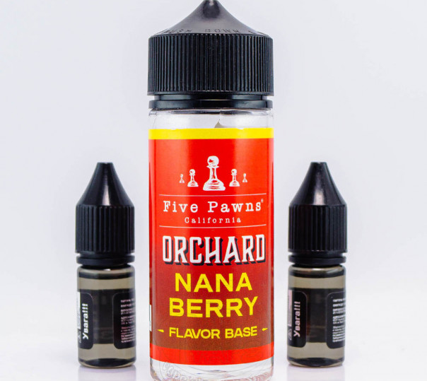 Рідина Five Pawns Orchard Blends Organic Shortfill Nana Berry 100ml 0mg зі смаком полуниці та банана