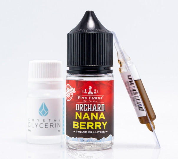 Жидкость Five Pawns Orchard Blends Salt Nana Berry ICE 30ml 50mg со вкусом клубники и банана с холодком (набор компонентов)