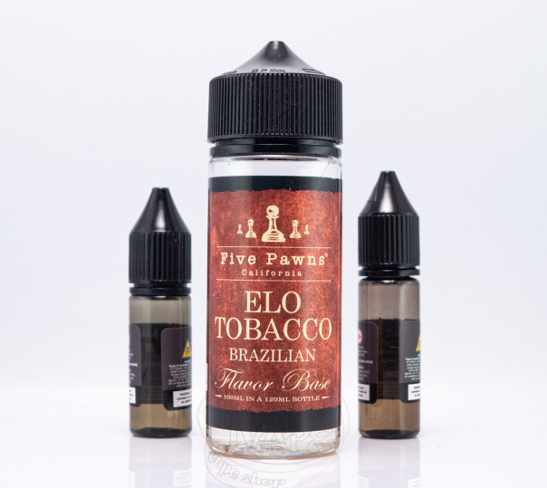 Рідина Five Pawns Organic Shortfill Elo Tobacco 120ml 6mg на органічному нікотині зі смаком бразильського тютюну