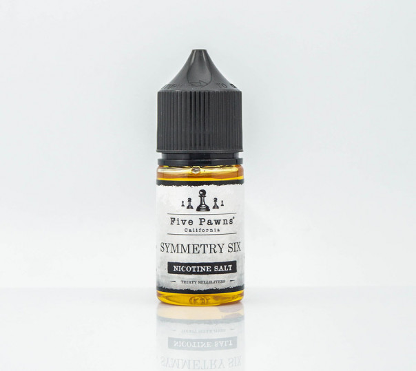 Жидкость Five Pawns Salt Symmetry Six 30ml 30mg на солевом никотине со вкусом печенья с клубникой и ревенем