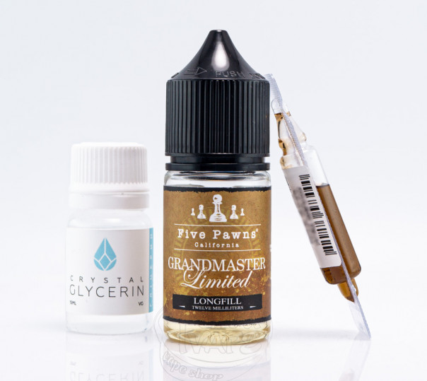 Рідина Five Pawns Salt Grandmaster Limited 30ml 50mg зі смаком банану, арахісової пасти і ванільного коньяку (набір компонентів)