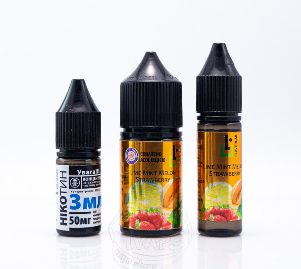 Рідина Aroma Max Salt Lime Mint Melon Strawberry 30ml 50mg зі смаком дині, полуниці, м'яти та лайма (набір компонентів)