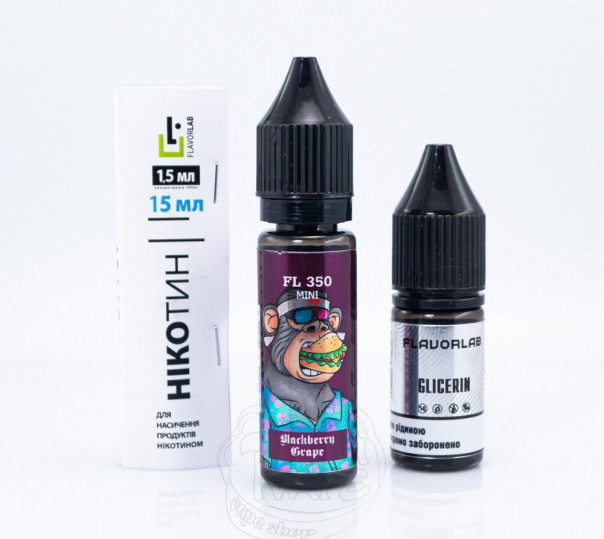 Рідина Flavorlab FL350 Mini Salt Blackberry Grape 15ml 50mg зі смаком ожини та винограду (набір компонентів)