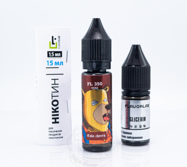 Рідина Flavorlab FL350 Mini Salt Cola Cherry 15ml 50mg зі смаком вишневої коли (набір компонентів)