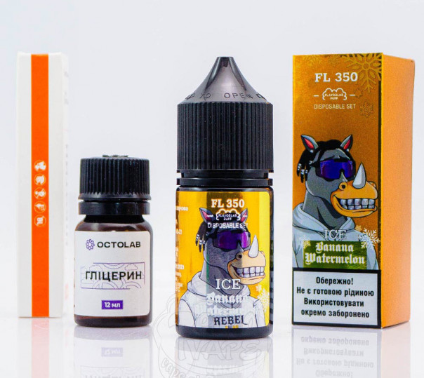 Рідина Flavorlab FL350 Salt Banana Watermelon Ice 30ml 50mg зі смаком кавуна і банана з холодком (набір компонентів)