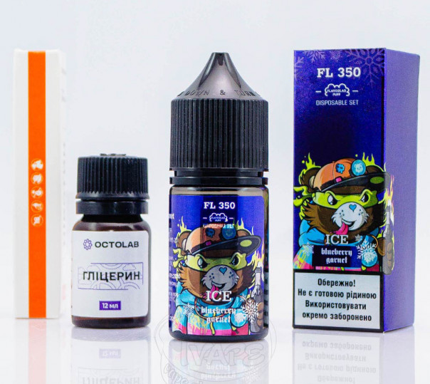 Рідина Flavorlab FL350 Salt Blueberry Garnet Ice 30ml 50mg зі смаком чорниці та гранату з холодком (набір компонентів)