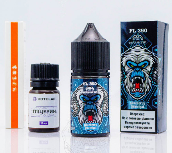 Рідина Flavorlab FL350 Salt Blueberry Menthol 30ml 50mg зі смаком чорниці з ментолом і холодком (набір компонентів)