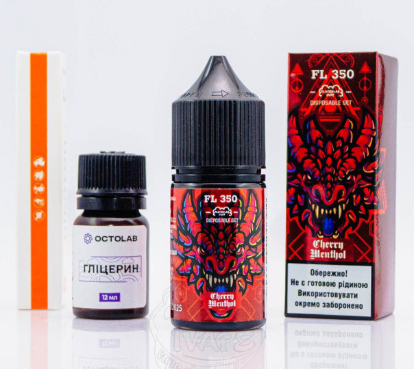 Рідина Flavorlab FL350 Salt Cherry Menthol 30ml 50mg зі смаком вишні з ментолом і холодком (набір компонентів)