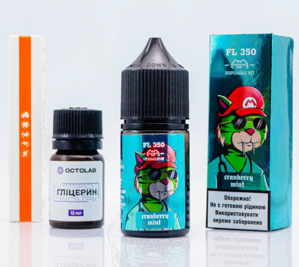 Рідина Flavorlab FL350 Salt Cranberry Mint ICE 30ml 50mg зі смаком журавлини з м'ятою та холодком (набір компонентів)