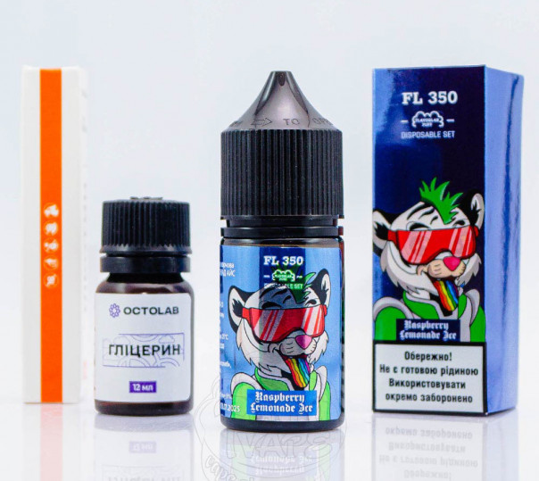 Рідина Flavorlab FL350 Salt Raspberry Lemonade Ice 30ml 50mg зі смаком малинового лимонаду з холодком (набір компонентів)