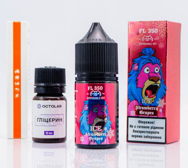 Рідина Flavorlab FL350 Salt Strawberry Grapes Ice 30ml 50mg зі смаком полуниці та винограду з холодком (набір компонентів)